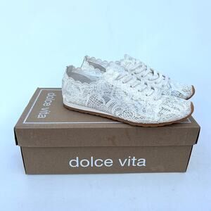 Dolce Vita Dayana White Lace Ballet Sneakers Lace Up Box Size 7 Bridal Shoes